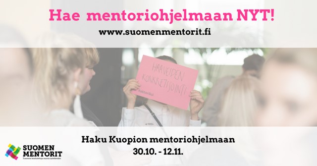 Haku Suomen Mentorit mentori-ohjelmaan Kuopiossa - UEF Kamu