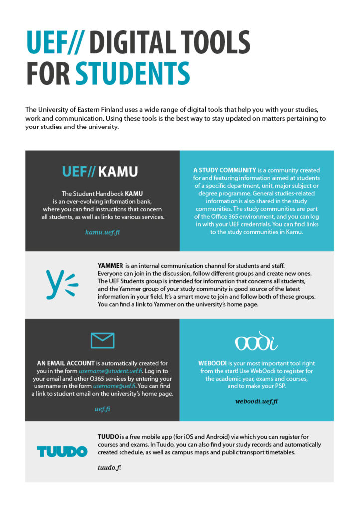 UEF// Digiital tools for studens in table