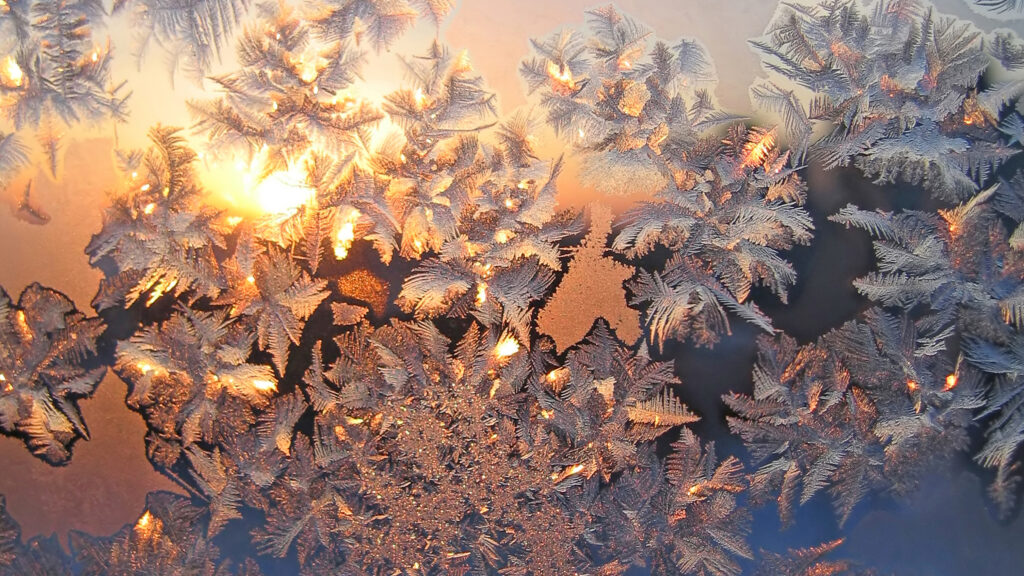 Ice crystals in the window