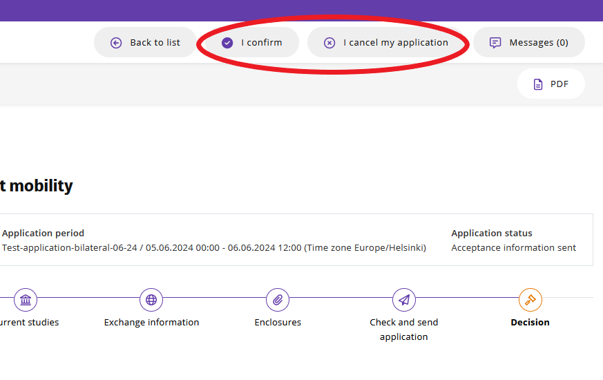 Accepting or rejecting the offered exchange placement in SoleMOVE.